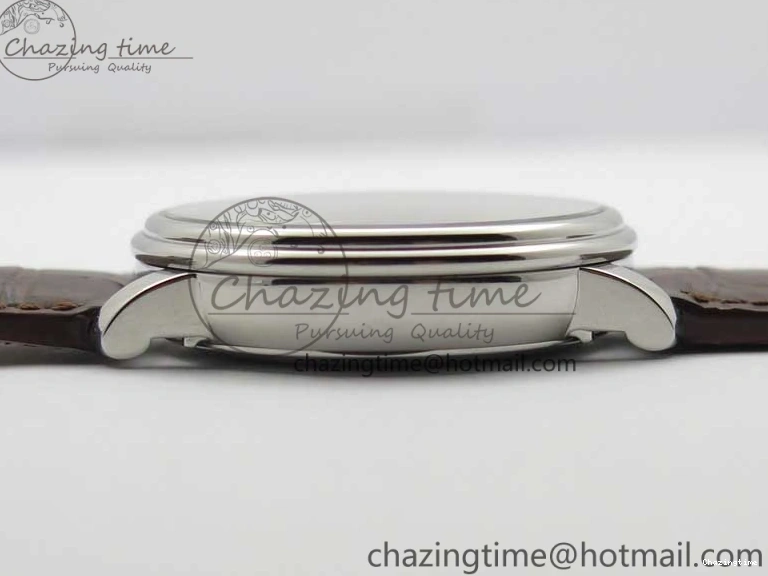 0302 Villeret 6654 SS Complicated Function OMF 1:1 Best Edition White Dial on Brown Leather Strap A6654 V Popular 7904